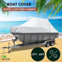 17-19 FT Boat Cover Trailerable Weatherproof 600D Jumbo Marine Heavy Duty