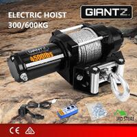 Giantz 12V Electric Car Winch 4500LBS/2041KG Wireless Remote Steel Cable 4WD ATV