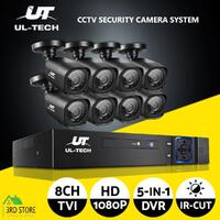 UL-tech CCTV Camera Home Security System 8CH DVR 1080P Cameras Outdoor IP Kit