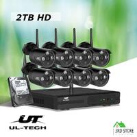 RETURNs UL-Tech CCTV Wireless Security System 2TB 8CH NVR 1080P 8 Camera Sets