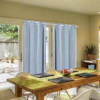 2 Pcs 180x230cm Blockout Curtains with 3 Layers With Gauze in Aqua Colour