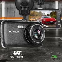 UL-TECH 4'' 1296P Dash Camera Front Rear Reverse FHD Car DVR Recorder 32GB SD