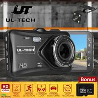 UL-TECH 4'' 1080P Car Dash Camera Front and Rear FHD DVR Recorder 32GB SD Card