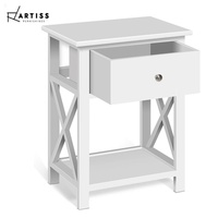 Artiss Bedside Tables Drawers Side Table White Lamp Nightstand Storage Cabinet