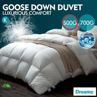 DreamZ 500GSM All Season Goose Down Feather Filling Duvet in King Size