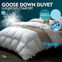 DreamZ 500GSM All Season Goose Down Feather Filling Duvet in Super King Size