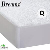 DreamZ Mattress Protector Topper Waterproof Fitted Cover Queen Terry Cotton
