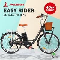 RETURNs Phoenix 26" Electric Bike eBike e-Bike City Bicycle LG Battery Motorized Basket