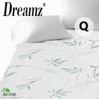 DreamZ Fully Fitted Waterproof Mattress Protector with Bamboo Fibre Cover in Queen Size