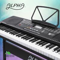 Alpha 61 Key Lighted Electronic Piano Keyboard LCD Electric Holder Music Stand