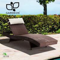 Gardeon Sun Lounge Outdoor Furniture Setting Wicker Lounger Rattan Garden Patio