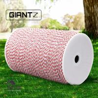Giantz 2000M Electric Fencing Wire Fence Tape Energiser Stainless Steel Poly