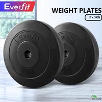 Everfit 2X 5KG Barbell Weight Plates Standard Home Gym Press Fitness Exercise