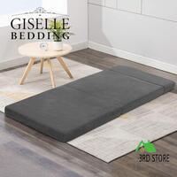 Giselle Bedding Foldable Foam Mattress Portable Folding Sofa Bed Mat Lounge Grey