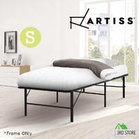 Artiss SINGLE Metal Folding Bed Frame Mattress Base Platform Portable Black