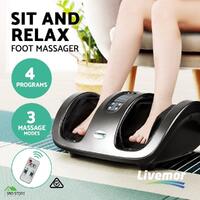 Livemor Foot Massager Shiatsu Ankle Kneading Rolling Massagers Machine Grey