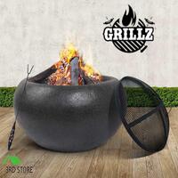 Grillz Portable Fire Pit Bowl Outdoor Wood Burning Patio Oven Heater Fireplace