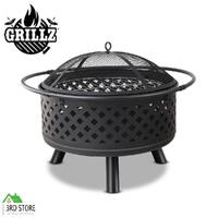 Grillz Fire Pit BBQ Charcoal Smoker Portable Outdoor Kitchen Camping 30"