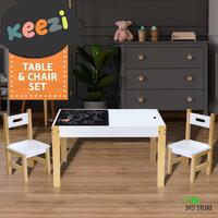 Keezi Kids Table and Chairs Set Chalkboard Toys Play Storage Desk Children Game