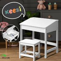 Keezi Kids Table and Chairs Set Children Drawing Writing Desk Storage Toys Play