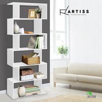 Artiss 6 Tier Display Cabinet Shelf Storage Bookshelf Bookcase Ladder Stand Rack