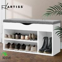 Artiss Shoe Cabinet Bench Shoes Organiser Storage Rack Shelf White Cupboard Box
