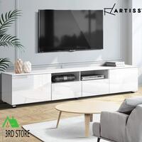 Artiss TV Cabinet Entertainment Unit Stand High Gloss Furniture 205cm White