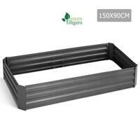 Greenfingers Garden Bed 150x90cm Galvanised Steel Raised Planter Aluminium Grey