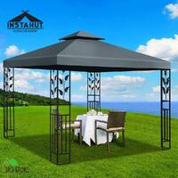 Instahut Gazebo 3x3 Party Marquee Outdoor Wedding Event Tent Iron Art Canopy