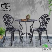 Gardeon 3 Piece Outdoor Setting Chairs Table Bistro Set Cast Aluminum Patio Rose