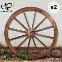 Gardeon 2X Wooden Wagon Wheel Rustic Outdoor Garden Decor Indoor Wall