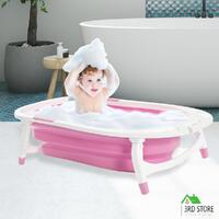 Baby Bath Tub Infant Toddlers Foldable Bathtub Folding Safety Bathing ShowerPink