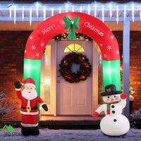 Inflatable Christmas Santa Snowman w/ LED Light Xmas Decoration Outdoor Bestbuds