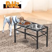 RETURNs Dual Elevated Raised Pet Dog Puppy Feeder Bowl Stainless Steel Food Water Stand