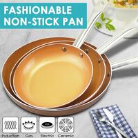 Frypan Frying Pan Non Stick Stainless Steel Fry Pans Lid Cover Cookware Set 3PCS