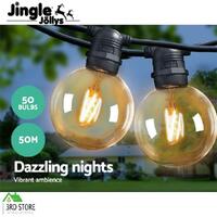Jingle Jollys 50pcs LED Festoon String Lights 50 Bulbs Kits Wedding Party Christmas