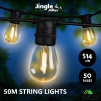 RETURNs Jingle Jollys 50m Festoon String Lights Kit Wedding Party Waterproof Outdoor S14