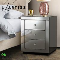 Artiss Mirrored Bedside Tables Table Drawers Chest Nightstand Glass Furniture
