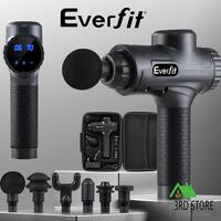 Everfit Massage Gun 6 Heads Electric Massager LCD Vibration Therapy Percussion
