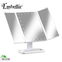 Embellir 24 LED Light Desk Top Stand Makeup Mirror with Tri-fold Touch