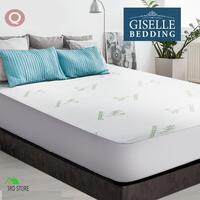 Giselle Water-resistant Mattress Protector Bamboo Fiber Cover Fitted Queen