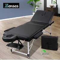 Zenses Massage Table Portable Aluminium 3 Fold 60CM Beauty Bed Therapy Waxing