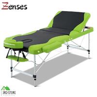 Zenses Massage Table Aluminium Portable 3 Fold Beauty Therapy Bed Waxing 75cm