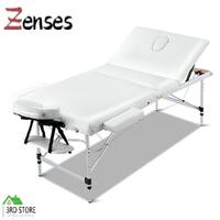 Zenses Massage Table 75cm Portable Aluminium 3 Fold Bed Beauty Therapy Waxing