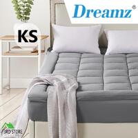 Dreamz Mattress Topper Bamboo Fibre Luxury Pillowtop Protector Cover King Single