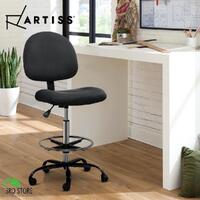 Artiss Office Chair Gaming Veer Drafting Chairs Stool Fabric Computer Chair BK