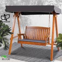Gardeon Outdoor Swing Chair Wooden Garden Bench Hammock Canopy Outdoor Furniture