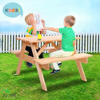Keezi Kids Picnic Table Bench Set Children Wooden Outdoor Indoor Chair Garden