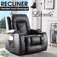 Levede Massage Chair Recliner Chairs Heated Lounge Sofa Armchair 360 Swive