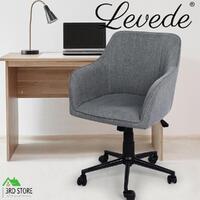 Levede Office Chair Fabric Computer Gaming Chairs Executive Adjustable Seat Grey